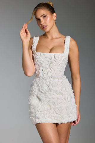 Mini Vestido Floral Posy - Branco
