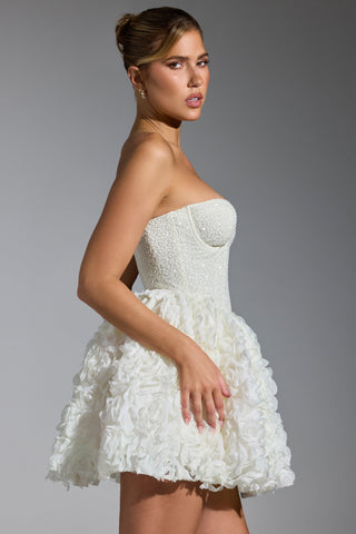Evanthe Floral Mini Dress - White