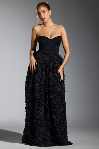 Camélia Floral Dress - Black