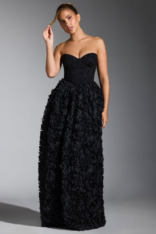 Camélia Floral Dress - Black