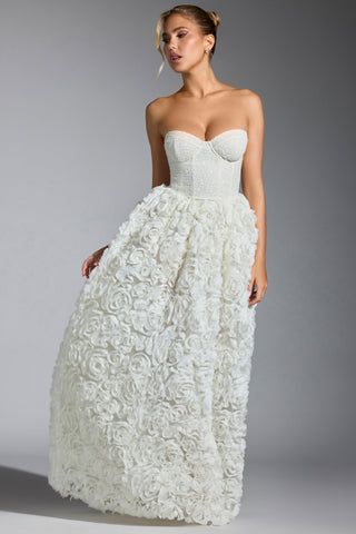Camélia Floral Dress - White