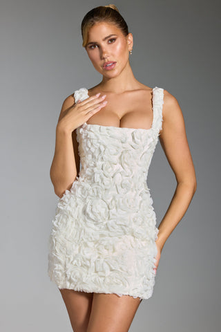 Posy Floral Mini Dress - White
