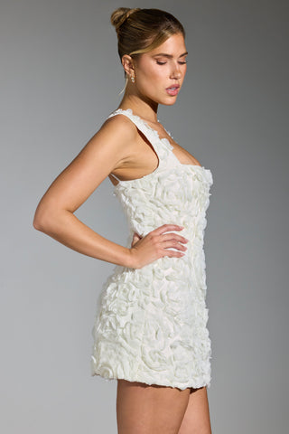 Posy Floral Mini Dress - White