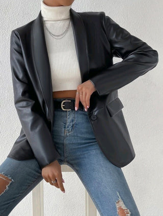 Leather Jacket - Shawl Collar