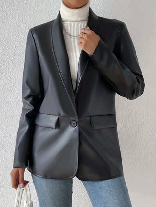 Leather Jacket - Shawl Collar